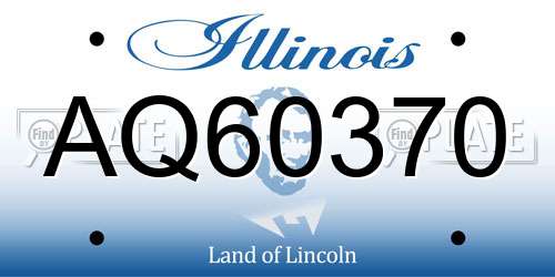 AQ60370 Illinois License Plate