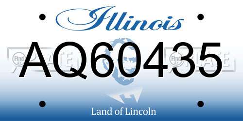 AQ60435 Illinois License Plate