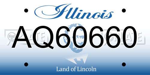 AQ60660 Illinois License Plate