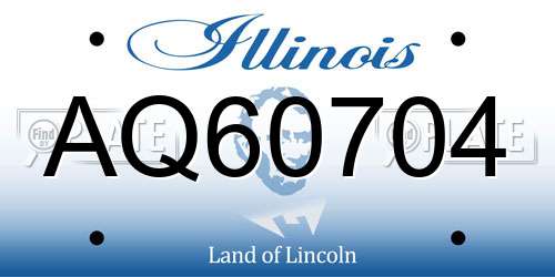 AQ60704 Illinois License Plate