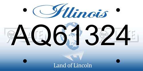 AQ61324 Illinois License Plate