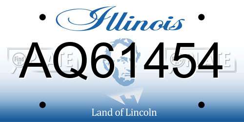 AQ61454 Illinois License Plate