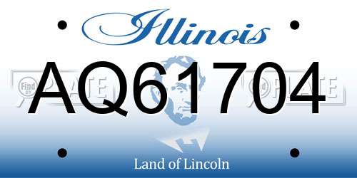 AQ61704 Illinois License Plate