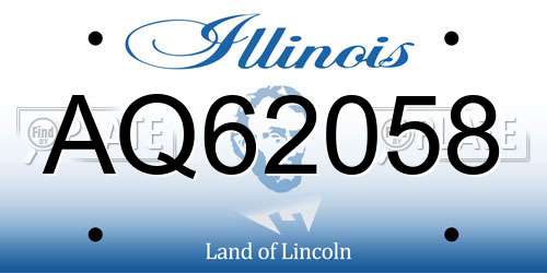 AQ62058 Illinois License Plate