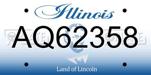 AQ62358 Illinois License Plate