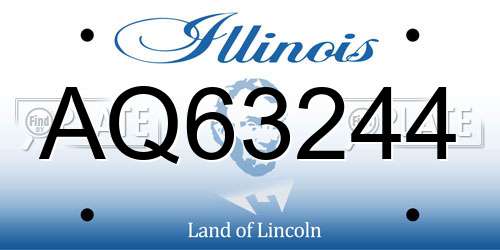 AQ63244 Illinois License Plate