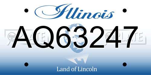 AQ63247 Illinois License Plate