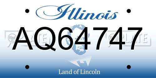 AQ64747 Illinois License Plate