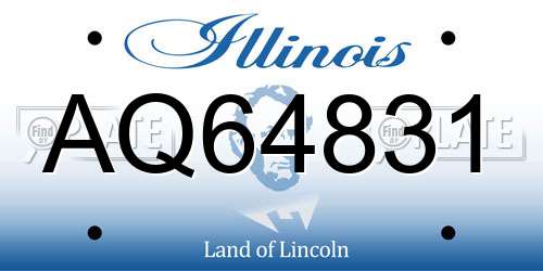 AQ64831 Illinois License Plate