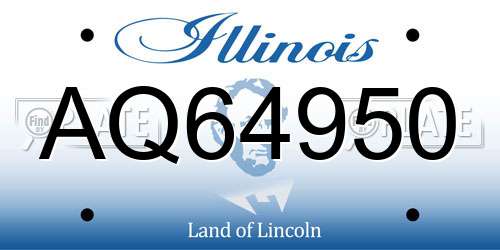 AQ64950 Illinois License Plate