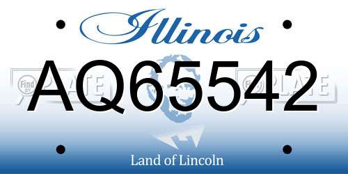 AQ65542 Illinois License Plate