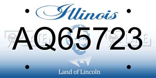 AQ65723 Illinois License Plate