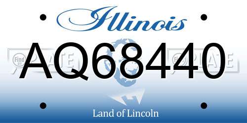 AQ68440 Illinois License Plate
