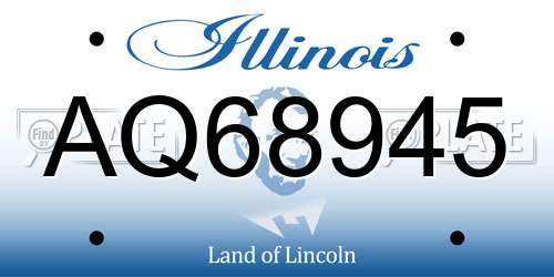 AQ68945 Illinois License Plate