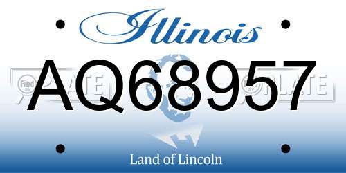 AQ68957 Illinois License Plate
