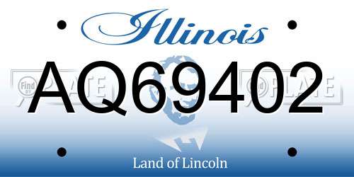 AQ69402 Illinois License Plate