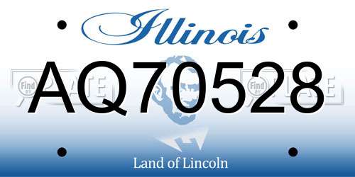 AQ70528 Illinois License Plate