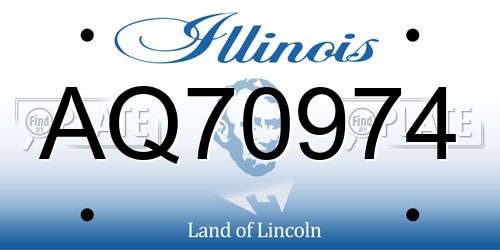 AQ70974 Illinois License Plate
