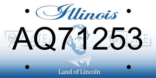 AQ71253 Illinois License Plate