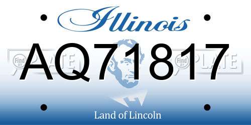 AQ71817 Illinois License Plate