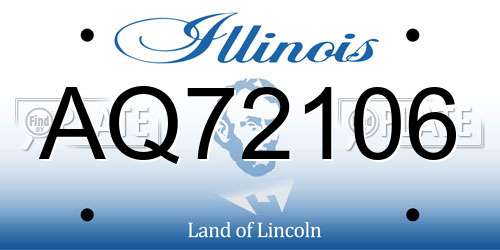 AQ72106 Illinois License Plate