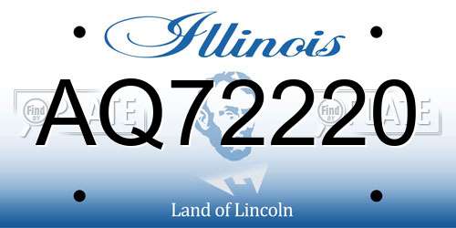AQ72220 Illinois License Plate
