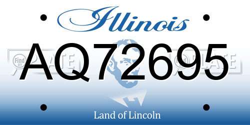 AQ72695 Illinois License Plate