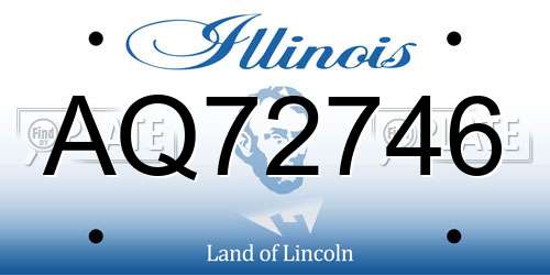 AQ72746 Illinois License Plate
