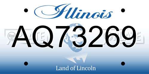 AQ73269 Illinois License Plate
