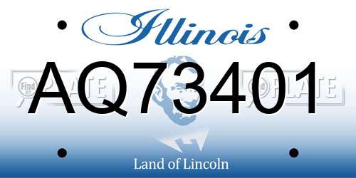 AQ73401 Illinois License Plate