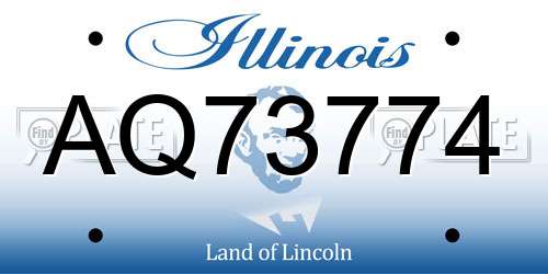 AQ73774 Illinois License Plate
