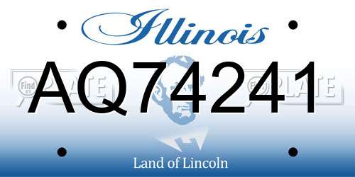 AQ74241 Illinois License Plate
