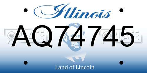 AQ74745 Illinois License Plate