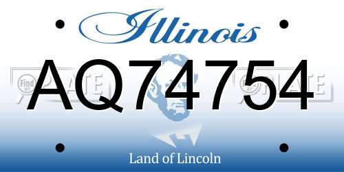 AQ74754 Illinois License Plate