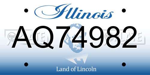 AQ74982 Illinois License Plate
