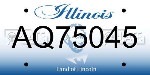 AQ75045 Illinois License Plate