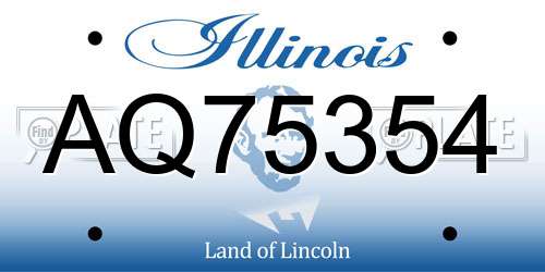 AQ75354 Illinois License Plate