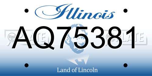 AQ75381 Illinois License Plate