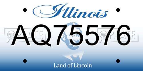 AQ75576 Illinois License Plate