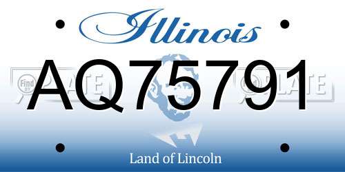 AQ75791 Illinois License Plate