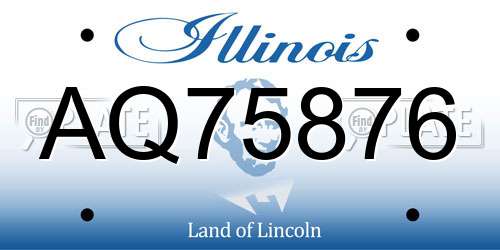 AQ75876 Illinois License Plate