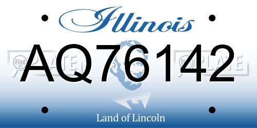 AQ76142 Illinois License Plate