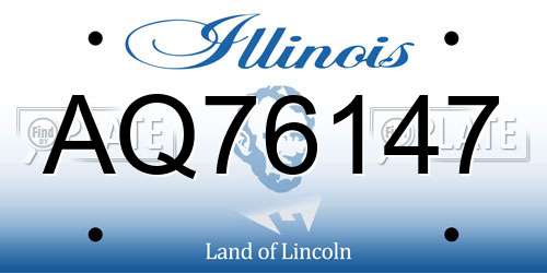 AQ76147 Illinois License Plate