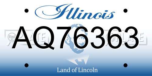 AQ76363 Illinois License Plate
