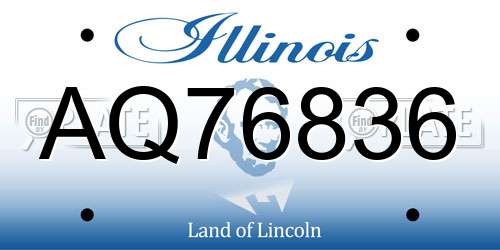 AQ76836 Illinois License Plate