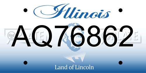 AQ76862 Illinois License Plate