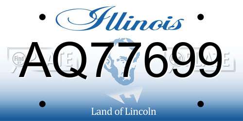 AQ77699 Illinois License Plate