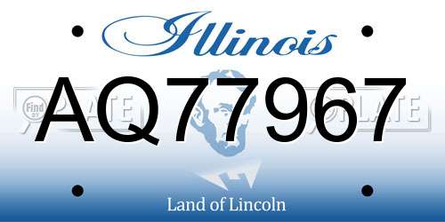 AQ77967 Illinois License Plate