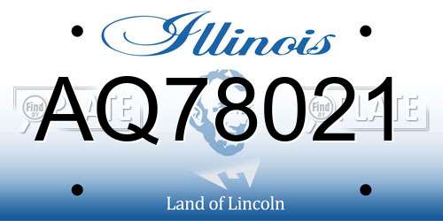 AQ78021 Illinois License Plate