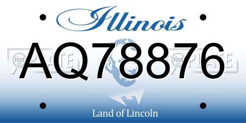 AQ78876 Illinois License Plate